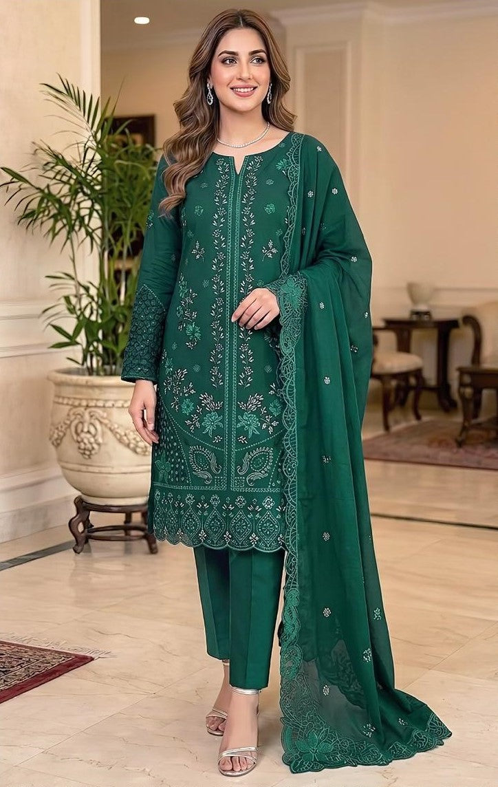 MARIA.B | DHANAK 3 PC FULL HEAVY EMB SUIT WITH HEAVY EMB SHAWL FOR WINTER 2027