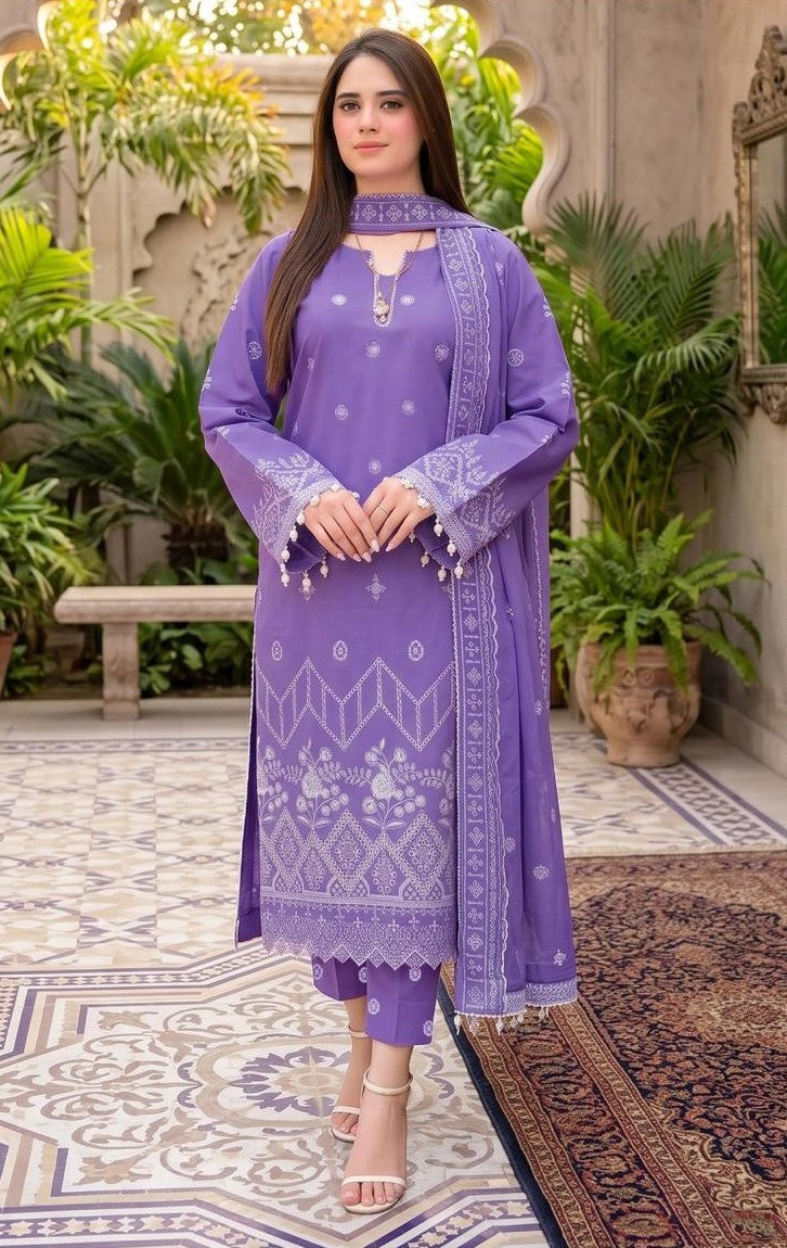 MARIA.B | DHANAK 3 PC FULL HEAVY EMB SUIT WITH HEAVY EMB SHAWL FOR WINTER 2027
