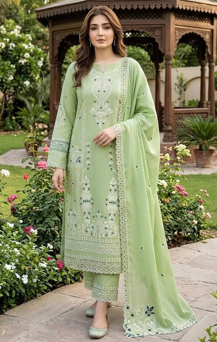 HUSSAIN REHAR | DHANAK 3 PC FULL HEAVY EMB SUIT WITH HEAVY EMB SHAWL FOR WINTER 2027